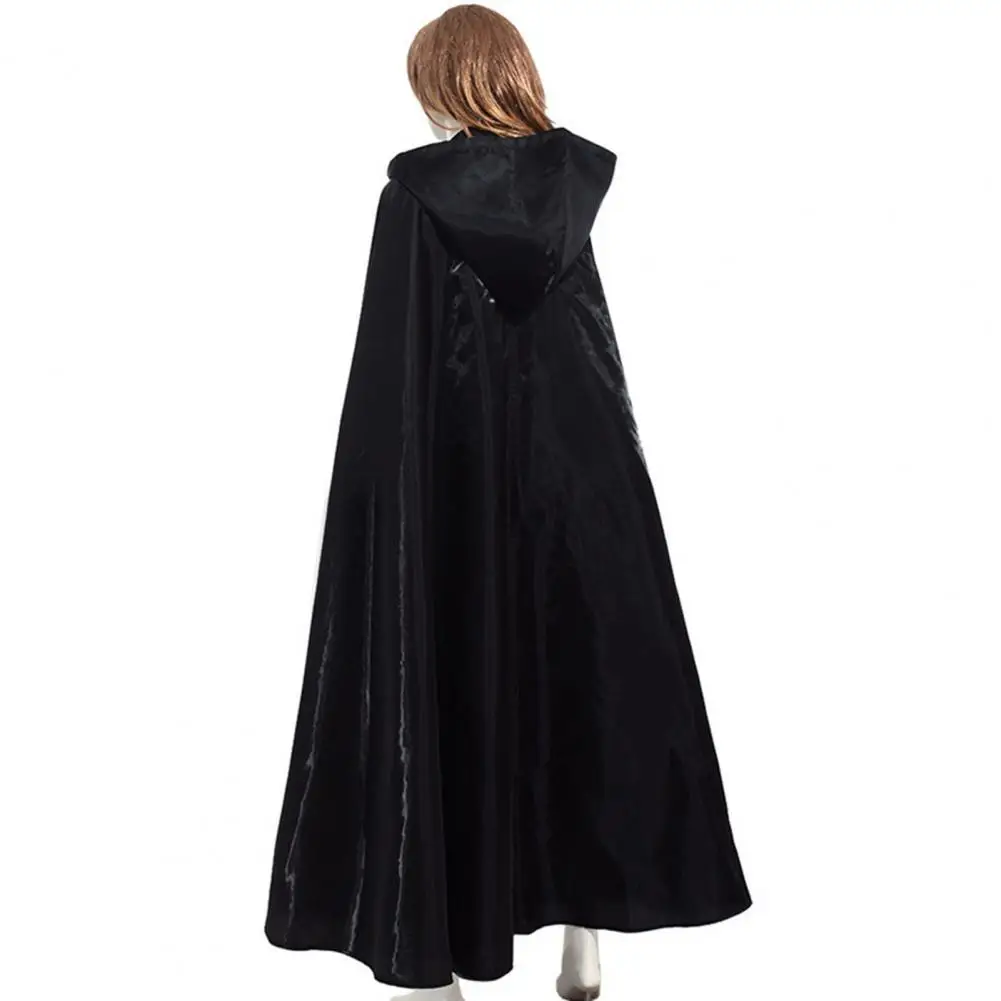 Halloween Cape with Hat Solid Color Hooded Cosplay Cloak Halloween Witch Outfit Photography Prop Capes Ponchos