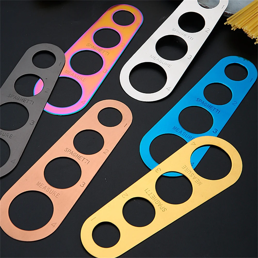 Hand Measuring Device Durable Preservative 430 Stainless Steel 5 Colors Pasta Measuring Tool Measuring Ruler Dont Waste Food
