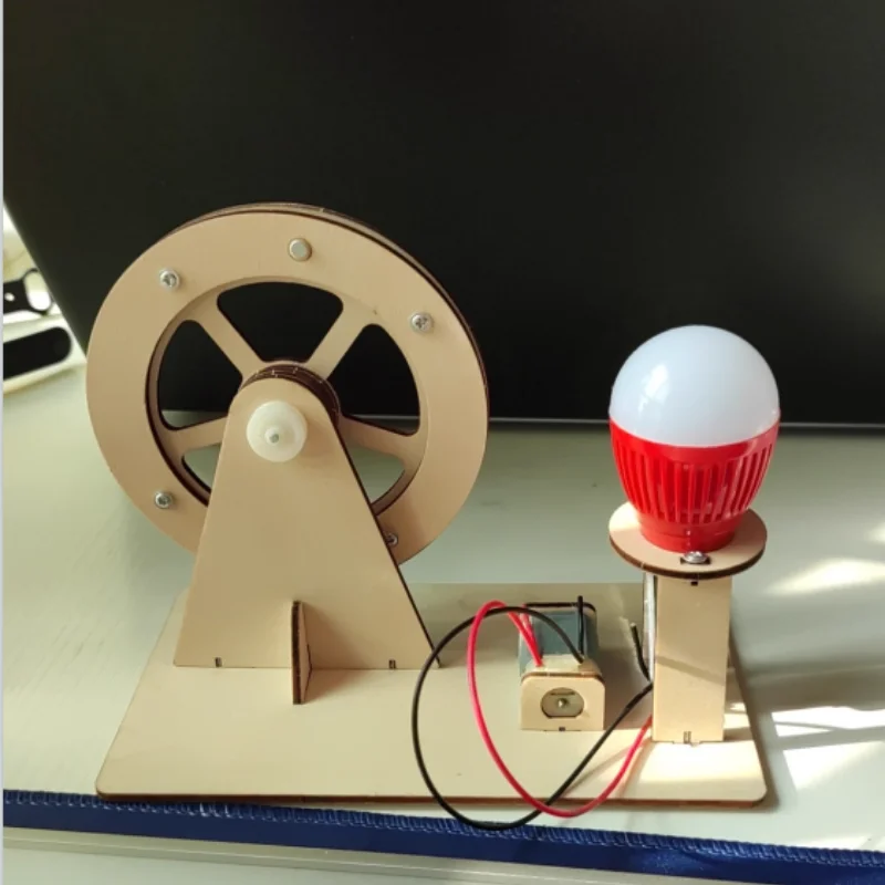 Mini DIY Hand Crank Generator Light Bulb STEM Science Experiment Kit & Education Model for Children Gift Toy Learning Project