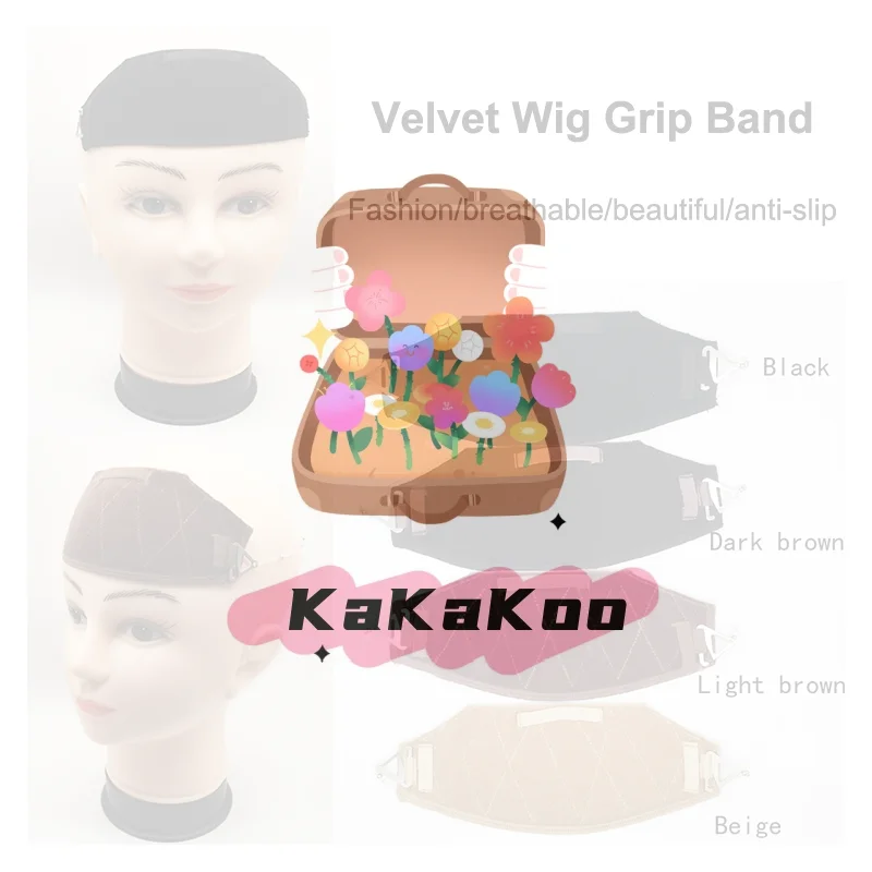 

Нескользящая бархатная лента для парика, топпер для волос, удобные повязки на голову, чтобы закрепить ваш парик, регулируемый невидимый ремешок для женщин