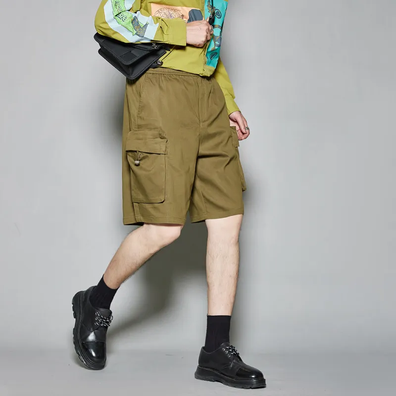 High Quality Blended Summer Men's National Fashion Shorts Men's Camping Style Trendy Workwear Multi-Pocket Shorts