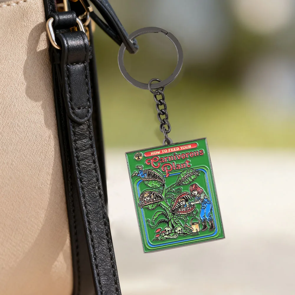 Lustiger und gruseliger Schlüsselanhänger mit fleischfressender Pflanze, cooles Accessoire im dunklen Stil, einzigartige Halloween-Party-Deko, Fan-Geschenk – Detail 8