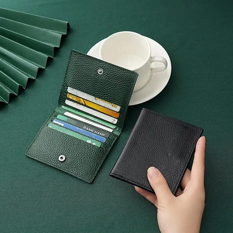 

Красочный тонкий женский держатель для ID-карт, кошелек для карт, чехол для хранения банковских чеков, простой унисекс-держатель для карт с несколькими отделениями.