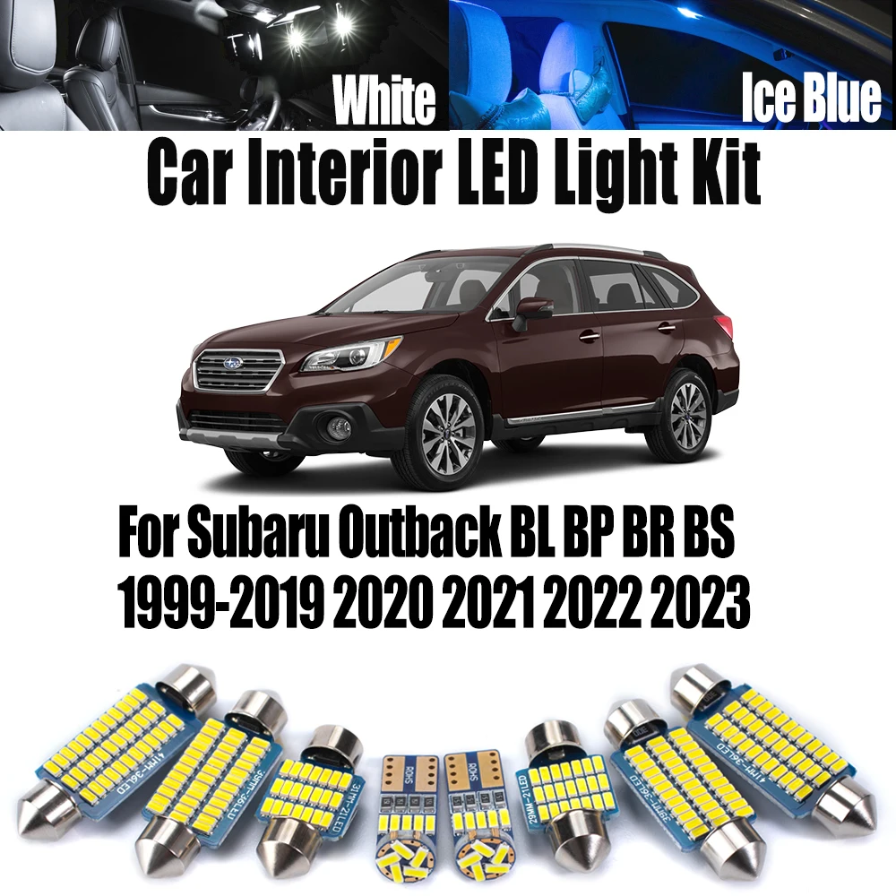 

Светодиодный внутренний купол Canbus, зеркало для чтения карт, комплект освещения для Subaru Outback BL BP BR BS 1999-2020 2021 2022 2023 автомобильная лампа