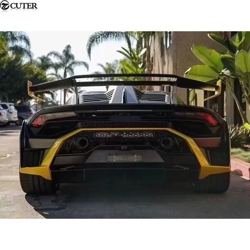 Lp610 Lp610-4 Lp580 STO Style Dry Carbon Fiber Rear Trunk Spoiler Lip Wing for Lamborghini Huracan Lp610 Car Body Kit