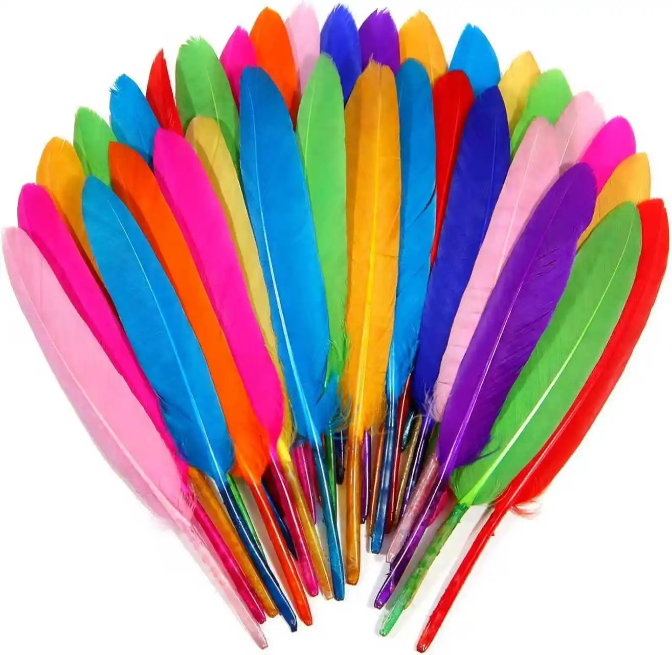 100pcs Assorted Colors Natural Goose Feathers 10-15cm/4-6 Inch  DIY Carnival Costume Headdress Mask Home Craft Decor Supplies