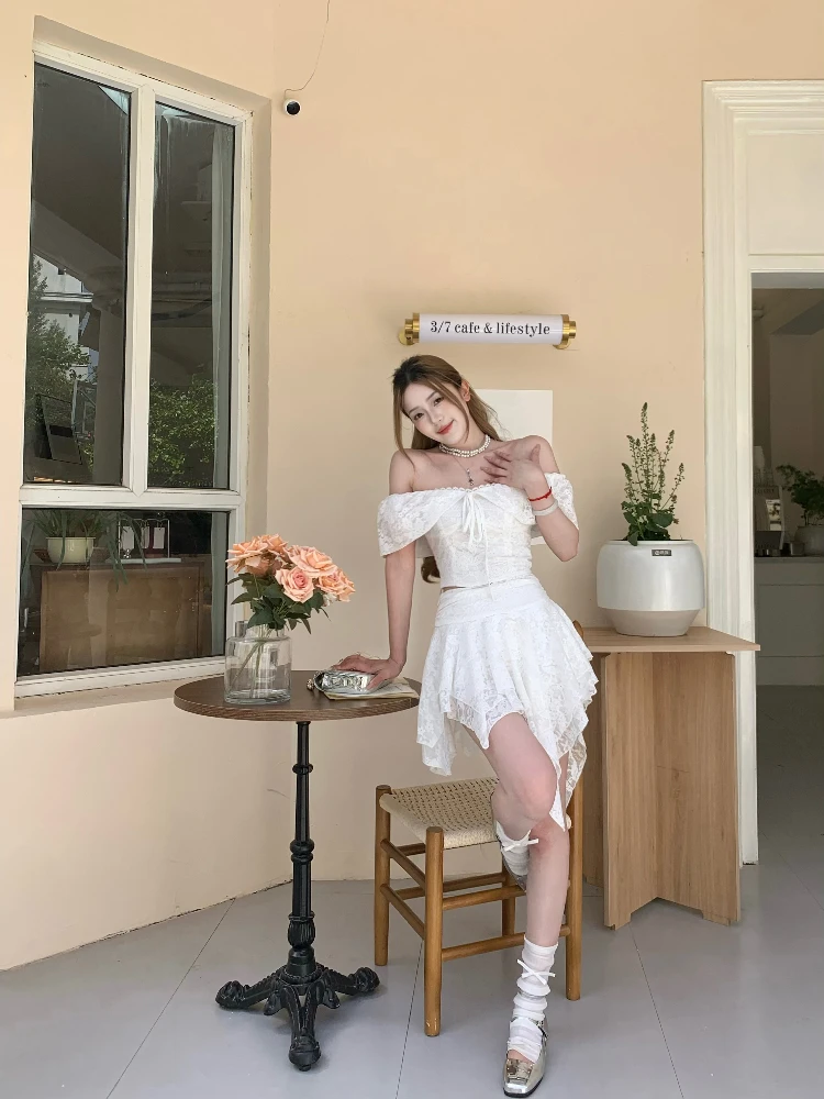 

Оригинальный кружевной комплект Loki с вышивкой на одно плечо и блестками Love Dancing Outfit круглый Ne ort Sve Two Piece Summer Fa...