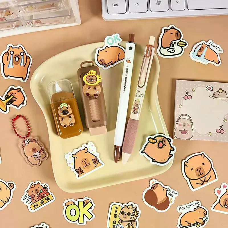 Capybara Pattern Cute Cartoon Diy Daily Use Stationery Set Student Learning Stationery Set School Supplies Creative Gift