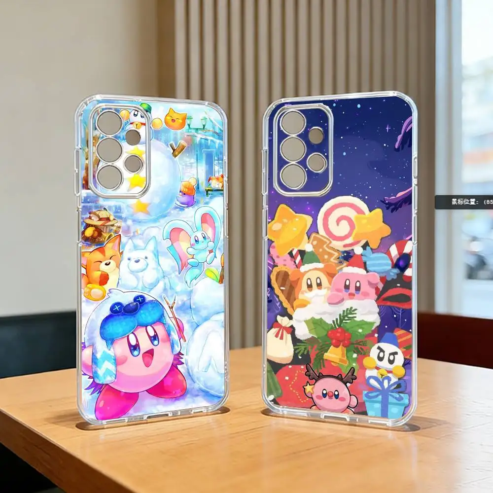 Cartoon Pink K-Kirbys  Phone Case For Samsung S25,S24,S21,S22,S23,S30,Ultra,S20,Plus,Fe Transparent Cover