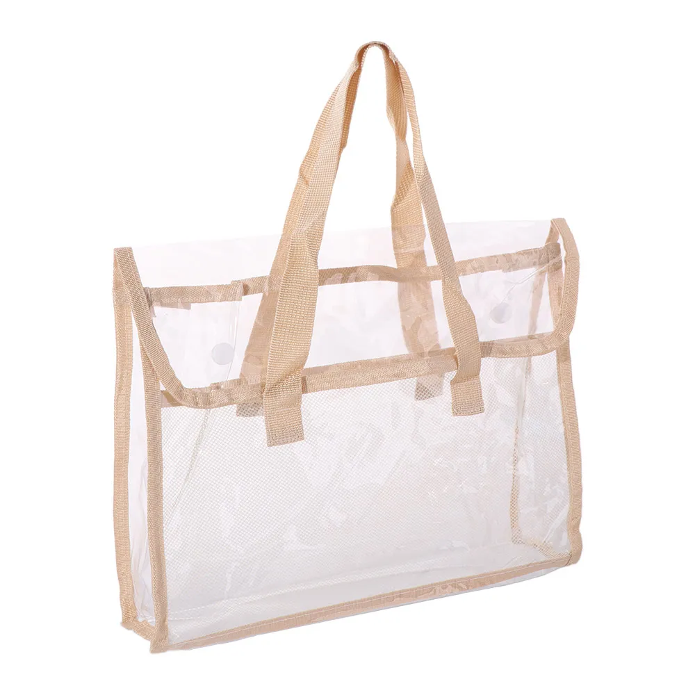 

Large Capacity Test Paper Storage Bag Transparent PVC Handheld File Folder Durable Office Supplies Transparent Exam Bag