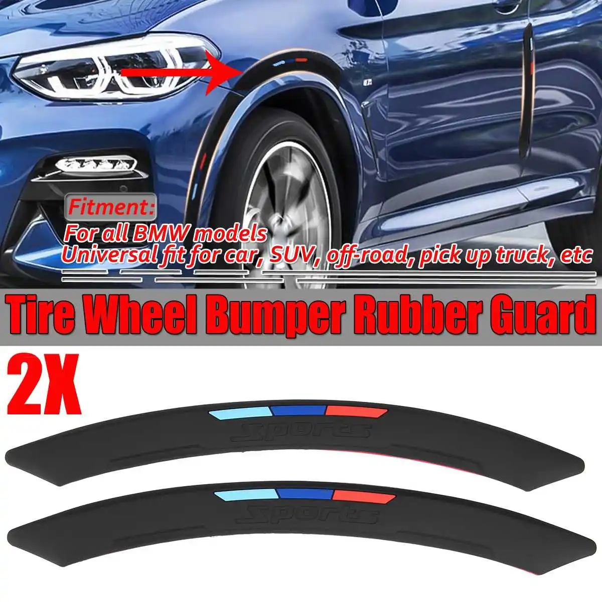 2pcs Universal Car Wheel Eyebrow Arch Trim Lips Fender Flares Tire Wheel Guard For BMW E36 E39 E46 E60 E61 F80 F32 F82 F10 F11