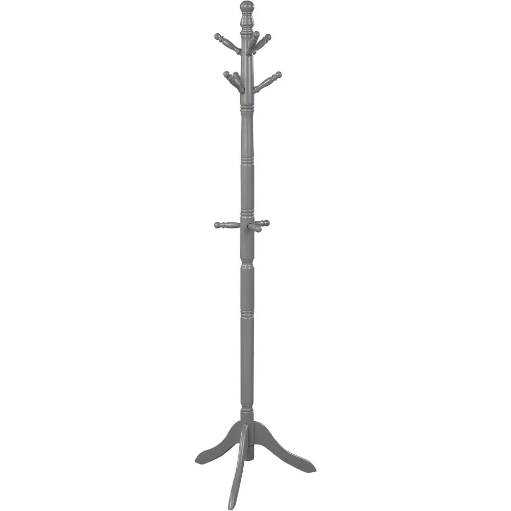 

Wood Coat Rack Freestanding, Entryway Height Adjustable Coat Stand with 9 Hooks & Stable Tri-Legged Base