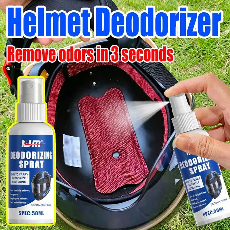Motorcycle Helmet Deodorant Spray，Quick Sweat Odor Removal Long Lasting Fragrance Portable For Helmet Gloves Inner Liner Care