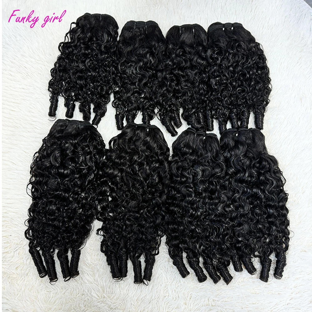 

Funky Girl Brazilian Vietnames Curly 1/3/4 Bundles funmi curly Weaves Human Hair Extensions Virgin Hair Natural Color For Women