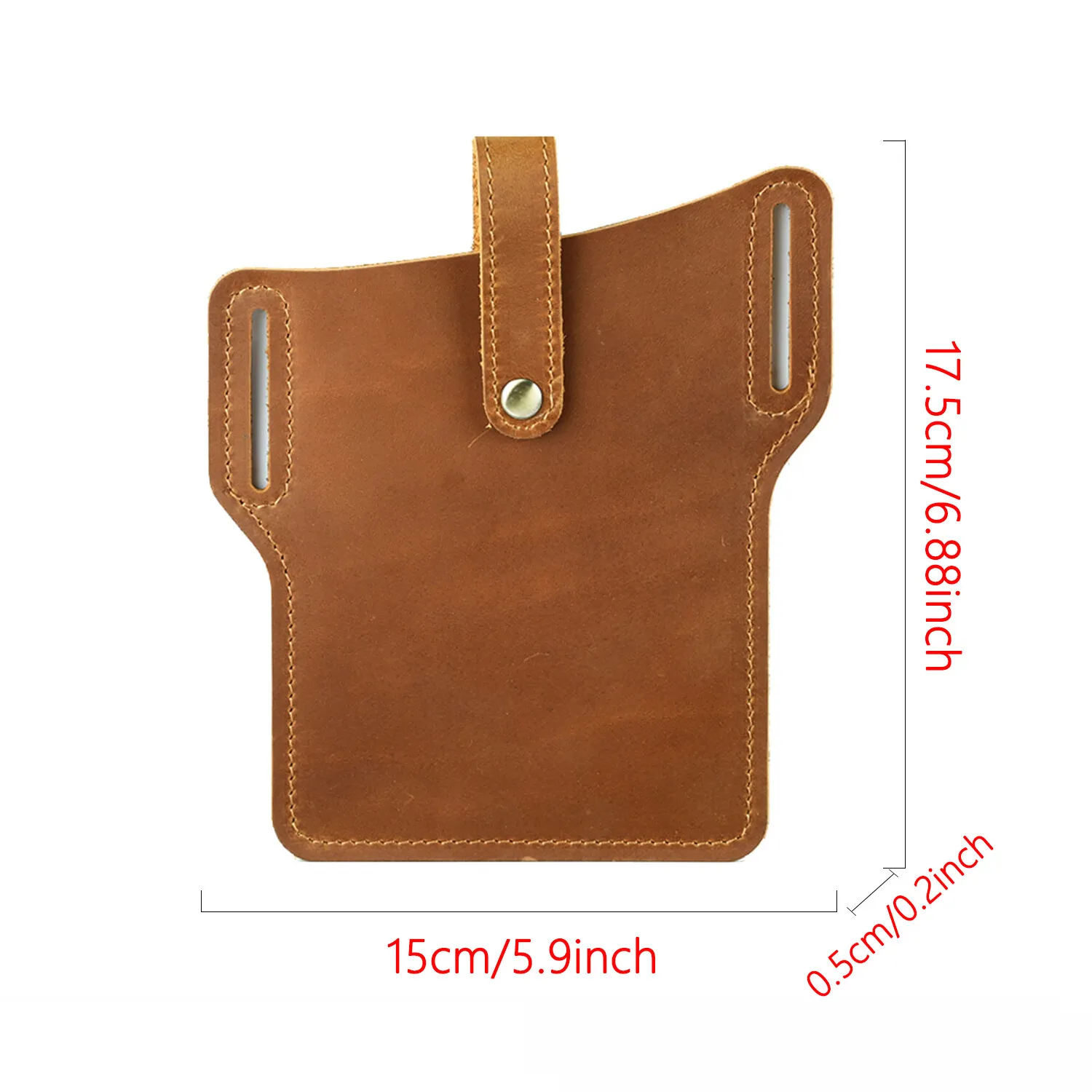 Bumbag Crazy Horse Leather Retro Phone Waist Bag Ultra-thin Men's Belt Hanging Outdoor Sports Phone Bags Anniversary Gifts view 4