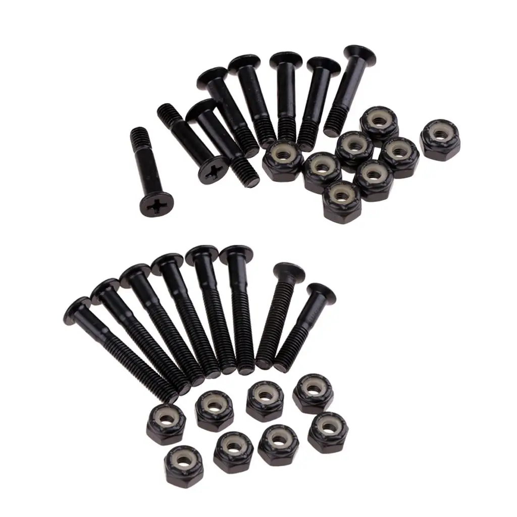Universal Skateboard Parts Hardware Set Carbon Steel Screws Bushings for Complete Skateboard and Longboard Setup