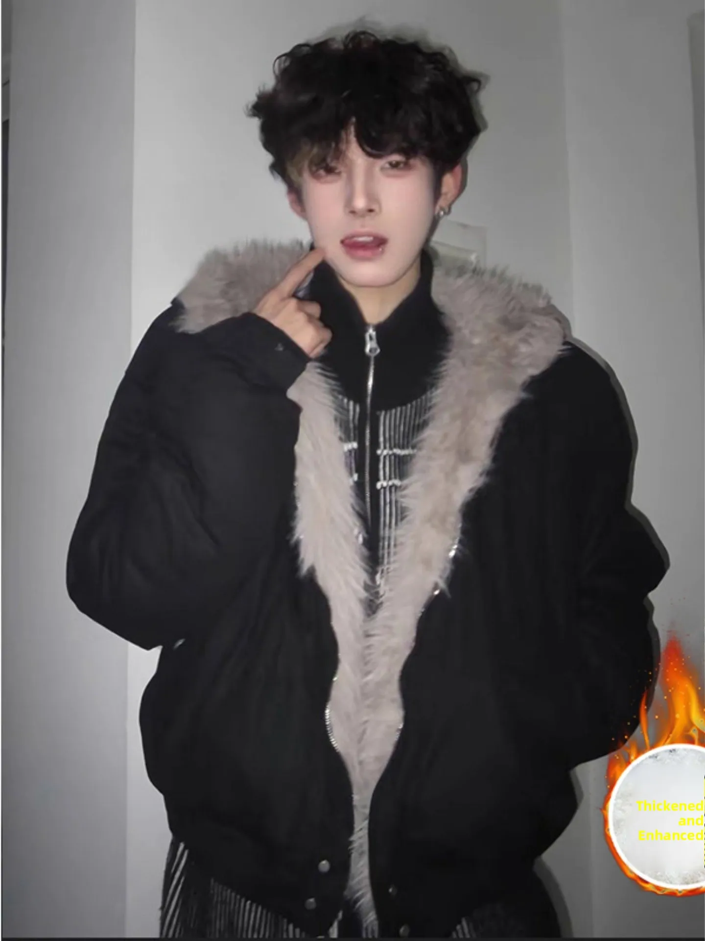 

Мужская утепленная хлопковая куртка с флисовой подкладкой Wolf Tone Mountain Eagle, зимнее пальто Cleanfit, короткая хлопковая стеганая куртка