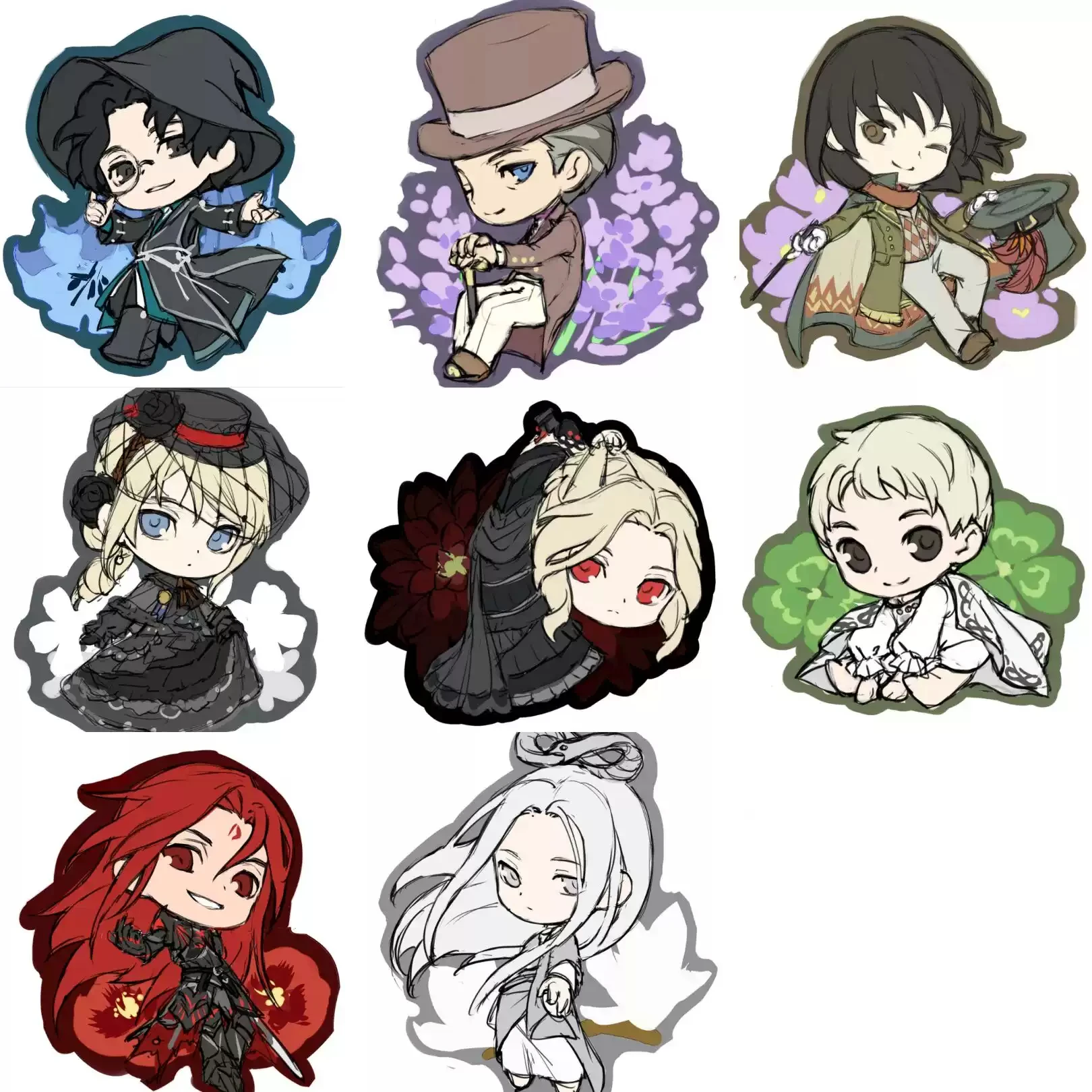 

Anime Lord of Mysteries Amon Medicis Merlin Dunne Dante Ouroboros Cosplay Flowers Theme Rubber Pendant Cartoon Keychain Keyring