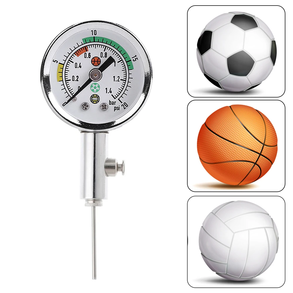 Basketball Barometers Portable Soccer Ball Pressure Gauge with Air Release Valve Quick Inflatable Sport Measuring Instruments