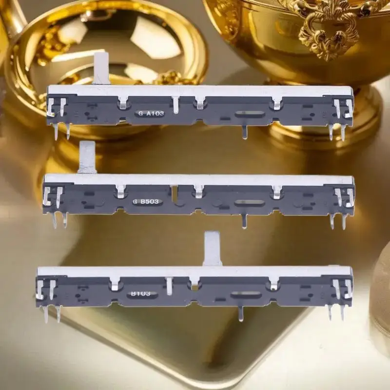 品質保証された 75mm 8 ピン A103 ストレート スライド ポテンショメータ、Soundcraft EFX8 用ダブル フェーダー A10K、フェーダー A203、フェーダー A50KX2