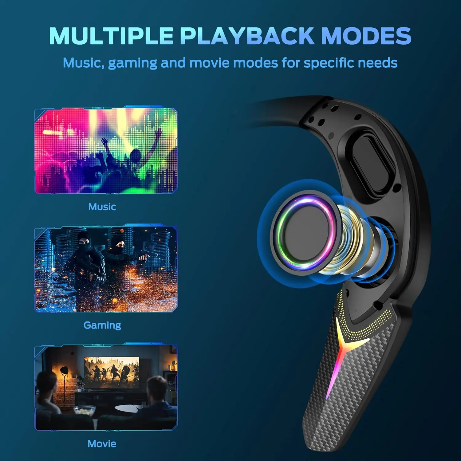 Monster Stinger Neck Speaker Bluetooth 5.3 Neckband Speakers 10H Playtime Wireless Wearable Speakers for Gaming Movies Music