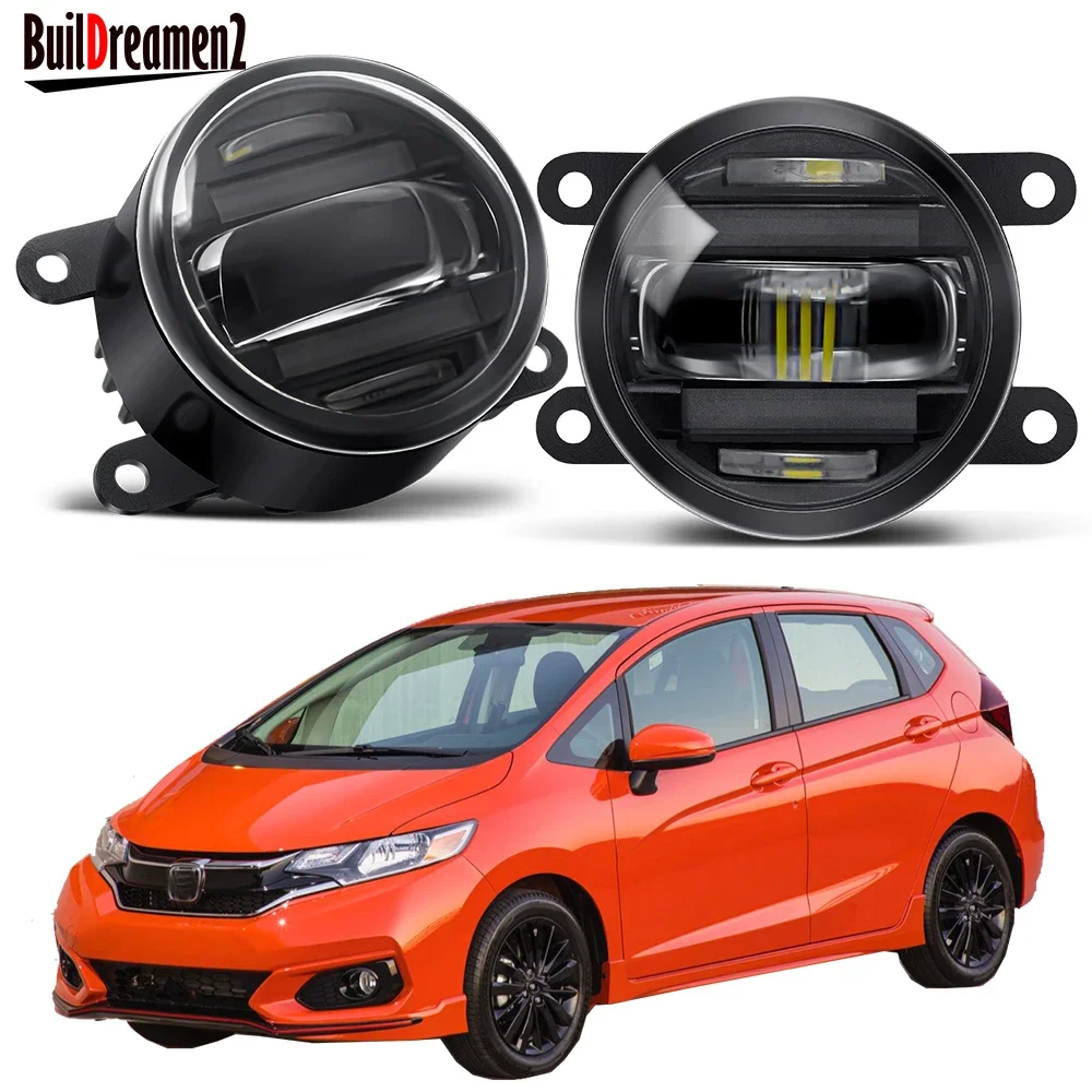 

2IN1 Design 30W LED Fog Light with DRL H11 Car Front Bumper Aluminum Fog Daytime Running Lamp For Honda Fit 2015 2016 2017 2018