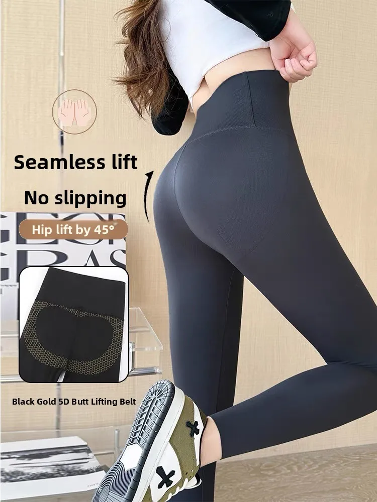 Hohe Taille Yoga Hosen Damen Frühling Herbst Reißverschluss Arche Hosen Bauch eine enge Basisschicht Hosen bequeme lässige Leggings...