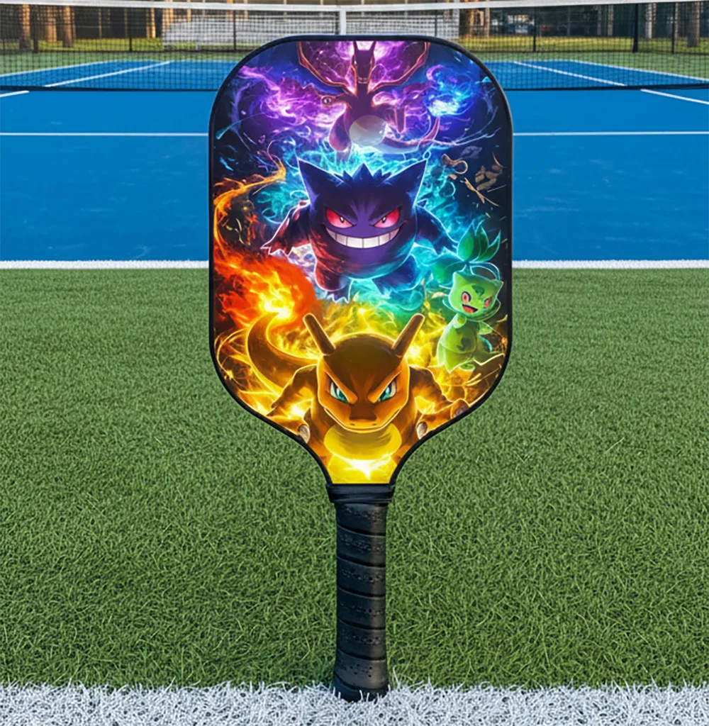 Animes Figure Style Pokemon Gengar Colorful Carbon Fiber Fiberglass Pickleball Paddle - Professional/Intermediate/Starter