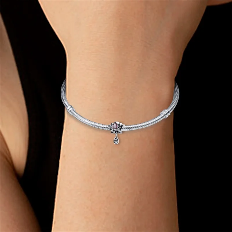 

New 925 Sterling Silver Guarding Lotus Charms Beads For Women Fit Original Bracelet DIY Birthday Party Jewelry Gifts