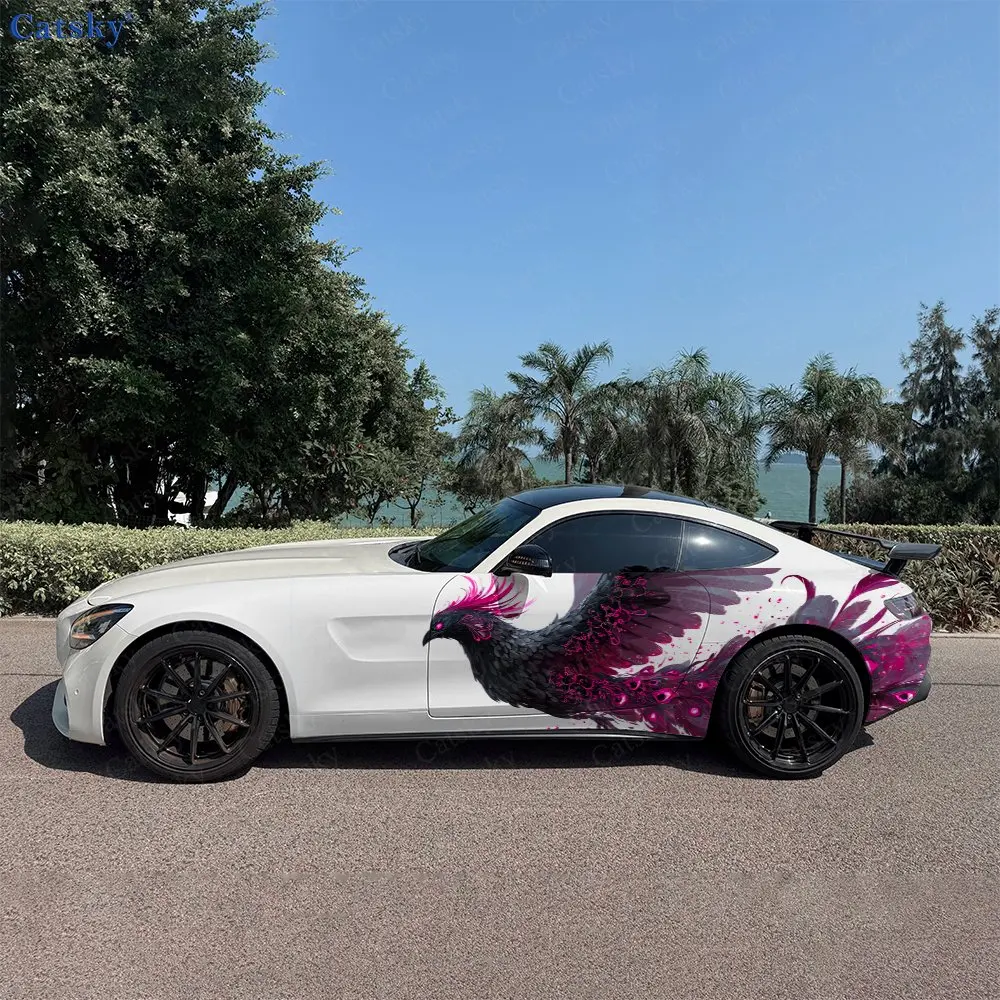 

2pcs Starfire Night Raven Car Side Wraps, Self-Adhesive PVC Waterproof & Scratch-Resistant Stickers, Car Accessory Gift