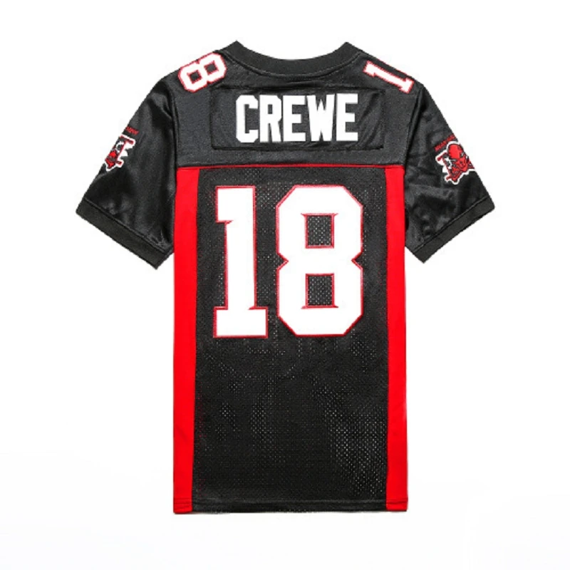 Men American Football Jersey Longest Yard Mean Machine 18 Paul Crewe Black New Sewing Embroidery Outdoor Sports Mesh Ventilation