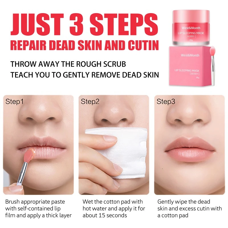 Night Repair Jelly Lip Mask Moisturizing Repair Flaking Removal Dead Skin Fade Lines Nourishing Lip Balm Non-sticky Anti-Cracked