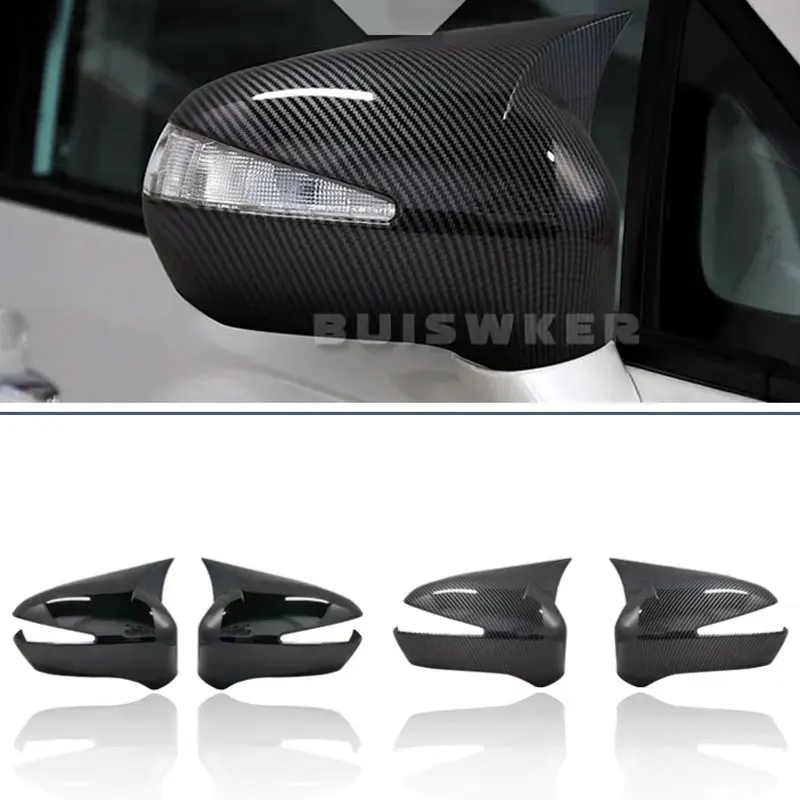 For Honda Civic 8th 2005-2011 Car Rearview Side Mirror Cover Wing Cap Sticker Door Rear View Case Trim Carbon Fiber Look Black
