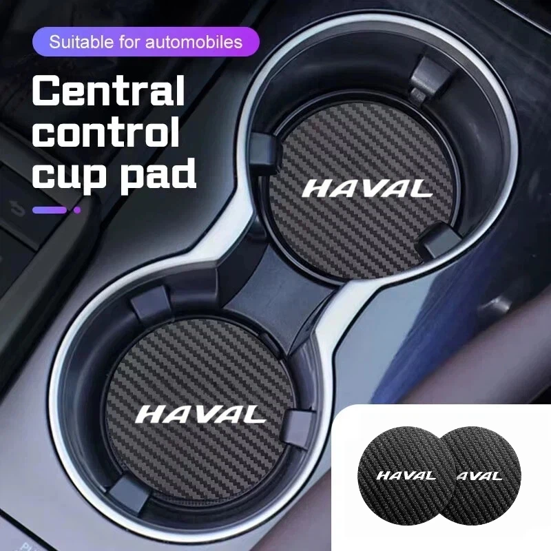Car Cup Coaster Mug Mat Carbon Fiber Pattern for Haval Dargo Plus Raptor Plus H6 H10 H9 Anti-scratch Decorative Auto Pad