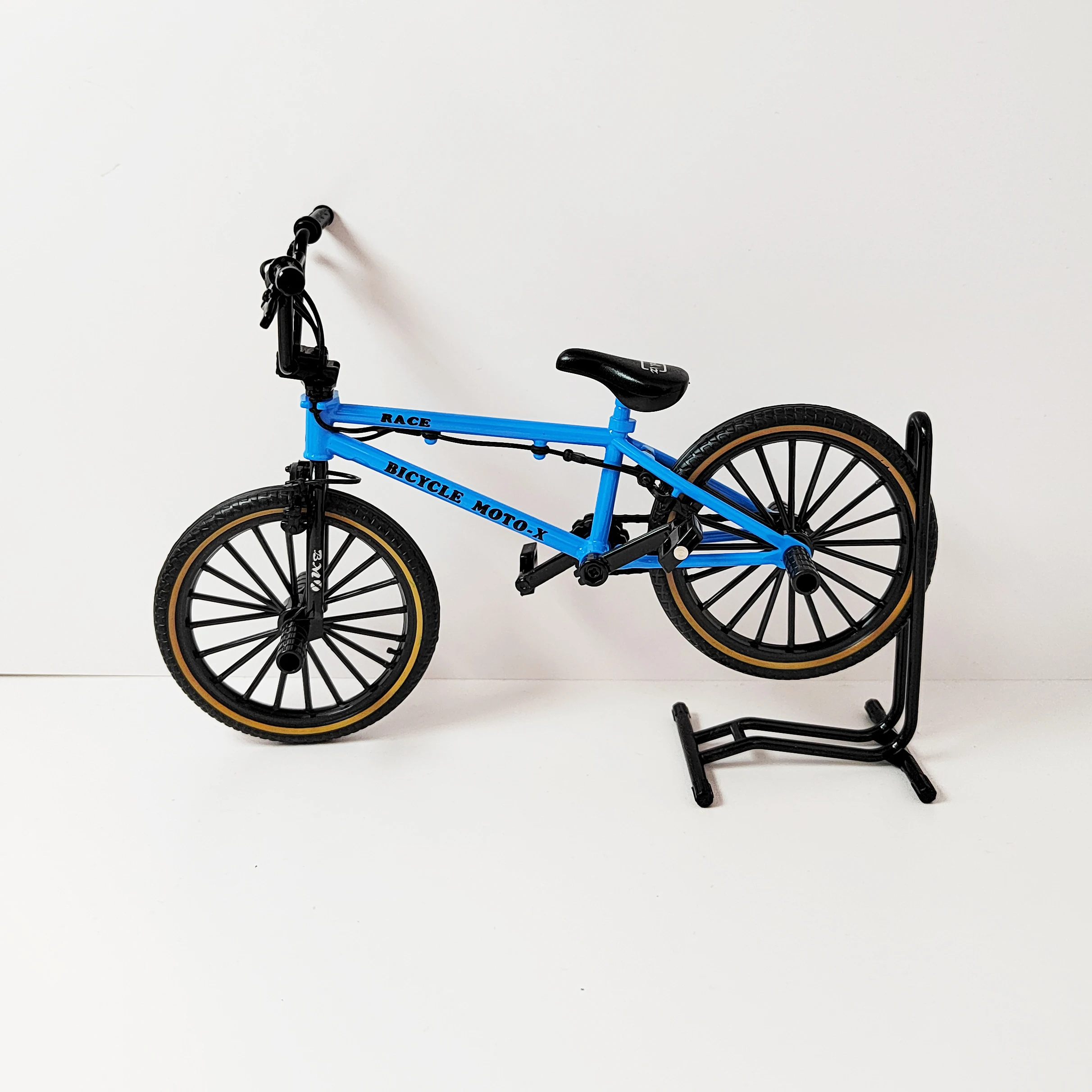 Mini bicicleta todoterreno de aleación azul para niños, modelo de bicicleta de dedo, juguete de bicicleta de montaña, adorno de colección, regalo para niños, 1:8