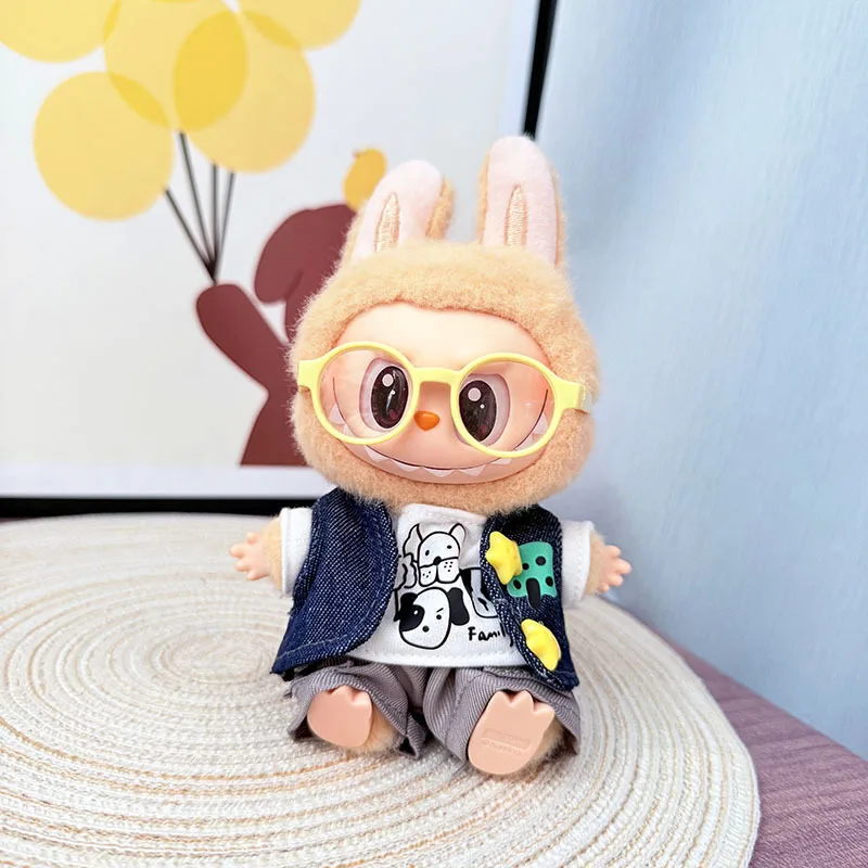 

Labubu Doll Clothes Puppy Family Set For 15-17cm Ropa 3.0 Labubu V1 V2 V3 Clothes Sitting Party Accessories