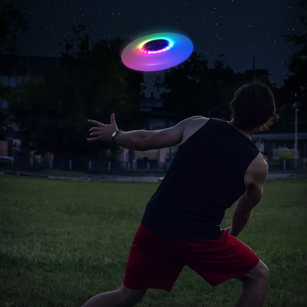 Rgb Ultimate Flying Disc Super Bright Camping Game Swivel Discs Sport Disc Waterdicht Hand Gooien Boemerang Speelgoed Voor Buiten