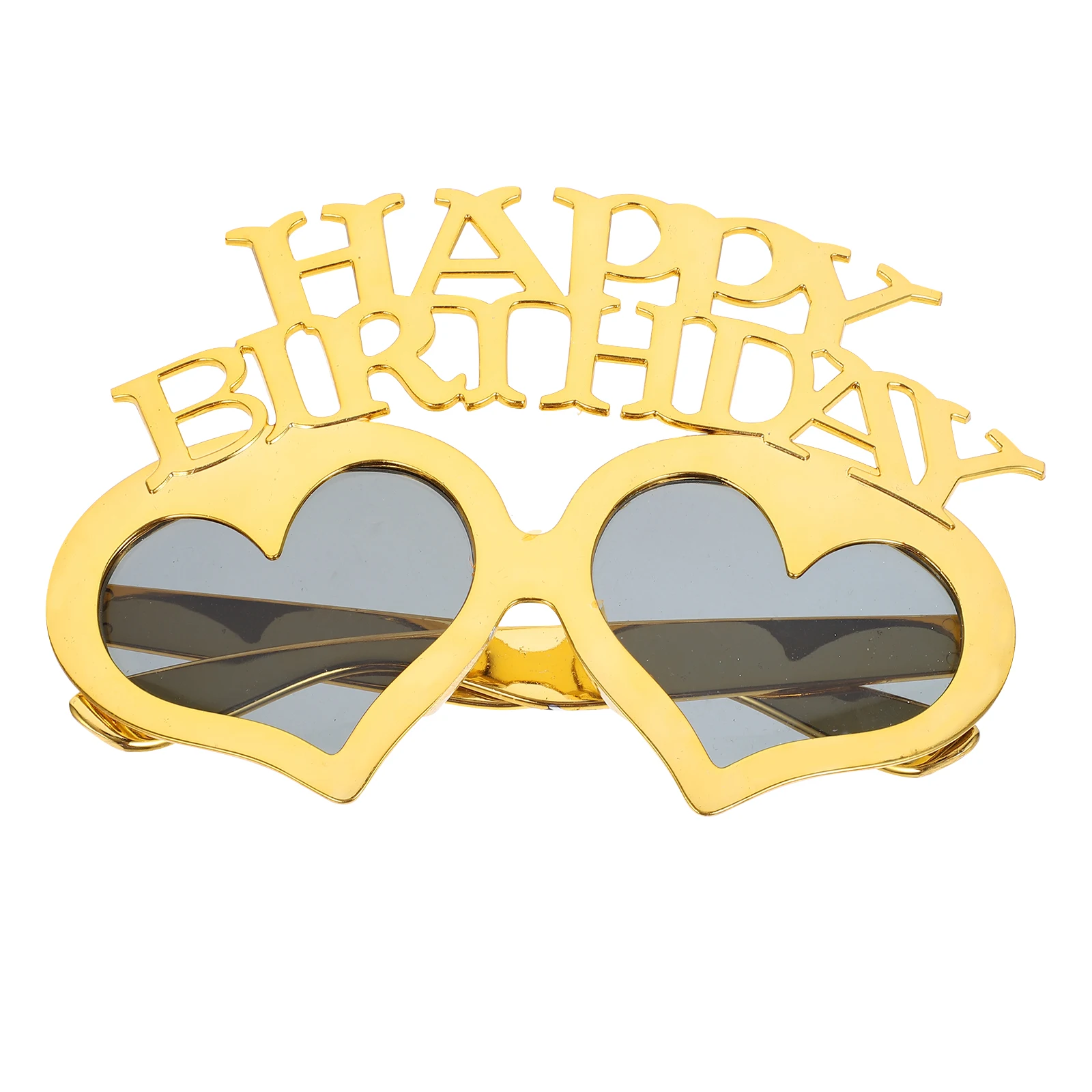 

1pc Golden Heart Shaped Birthday Glasses Lightweight Portable Photo Props Happy Birthday Eyewear Party Accessories