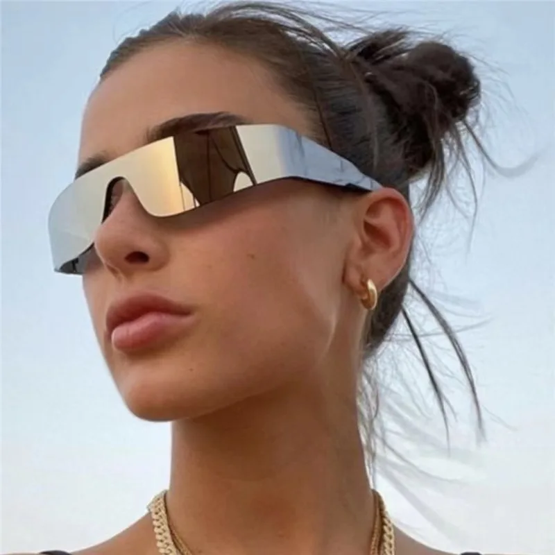 

Y2K One Piece Sunglasses Women Men Ins Style Unique Shape Fashion Eyewear UV400 Sun Protection Glasses