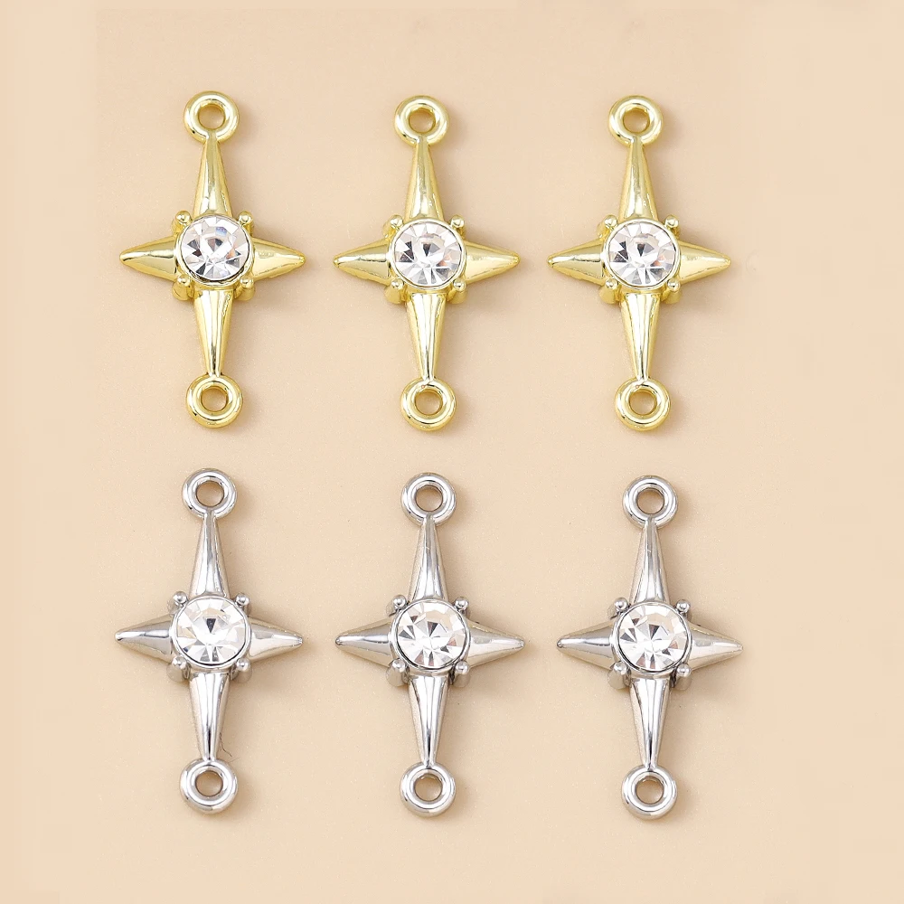 Leslie 5 Stück exquisite süße Kristall-Polaris-Charms, Sterne-Anhänger für handgefertigte Tropfen-Ohrringe, Halskette, Armband, DIY-Schmuckherstellung – Detail 15