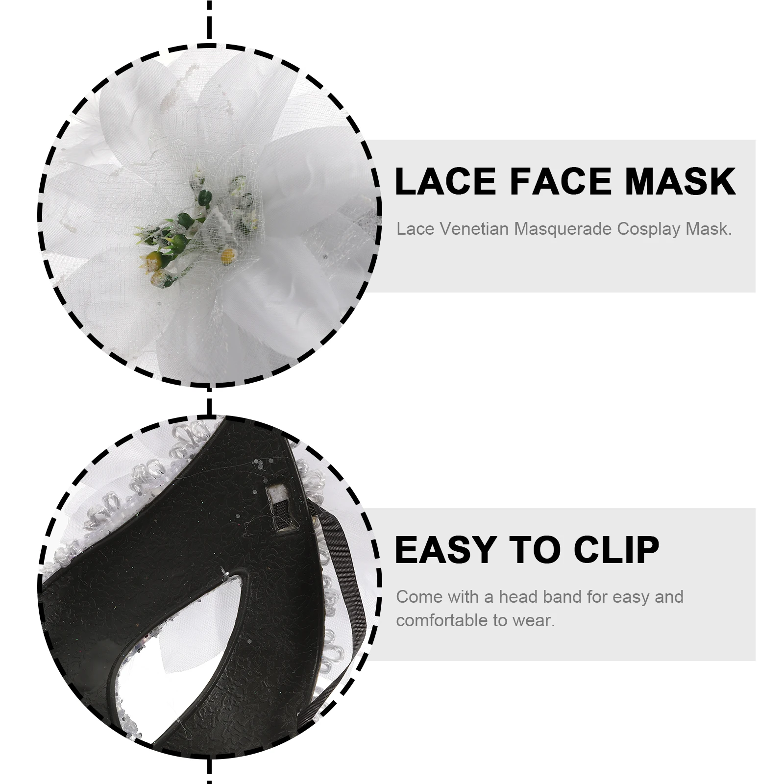 

Lily Mask Lace for Masquerade Ball White The Emulsion Face Costume Party Halloween Men and Women