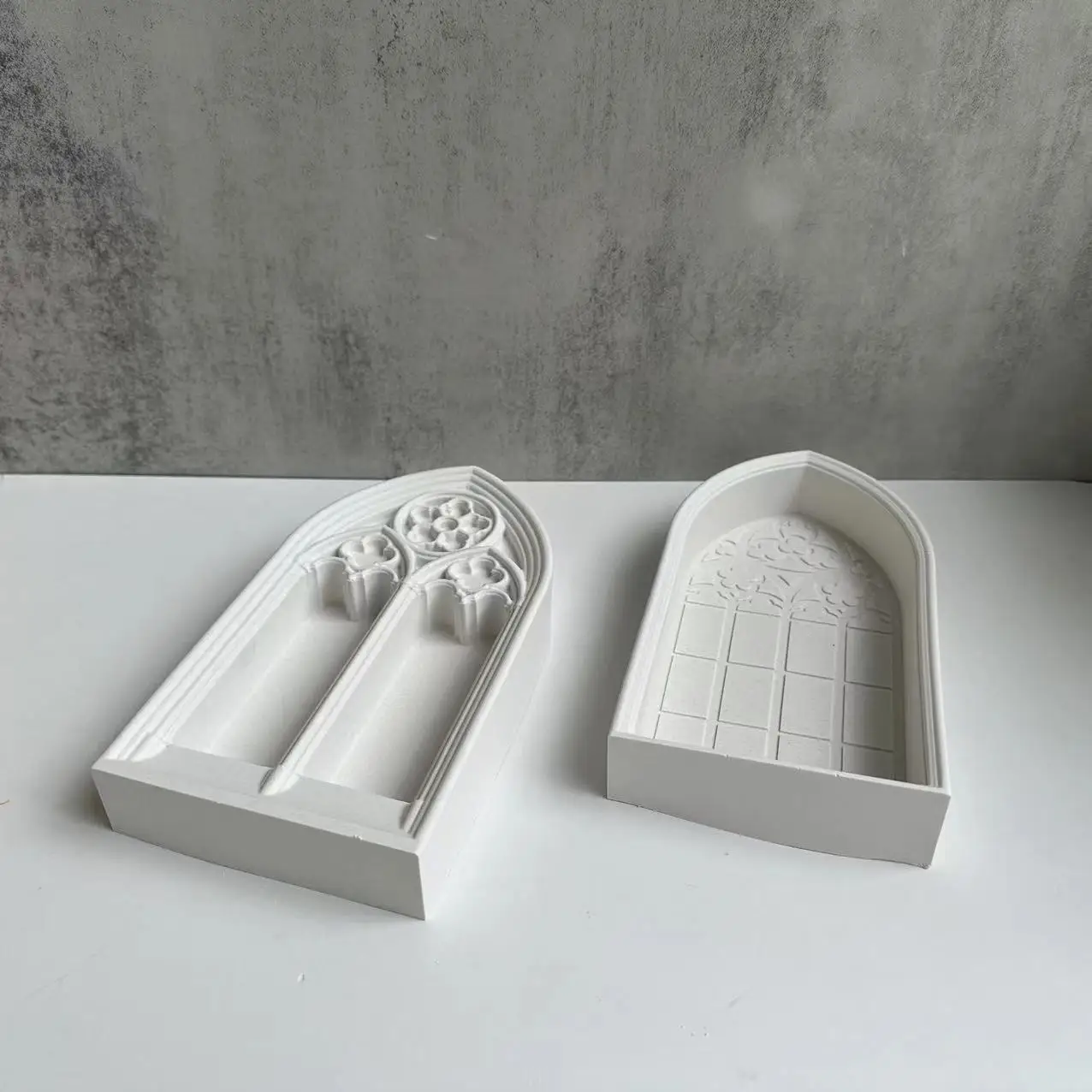 Church Window Silicone Mold Cabinet Storage Box Crystal Epoxy Resin Mould Jewelry Display Holder Tray Dish Mold DIY Casting Tool