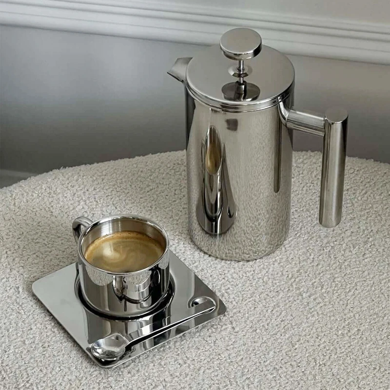 

Custom Ready to Ship 350ml Insulated Double Wall Stainless Steel French Press Coffee Maker