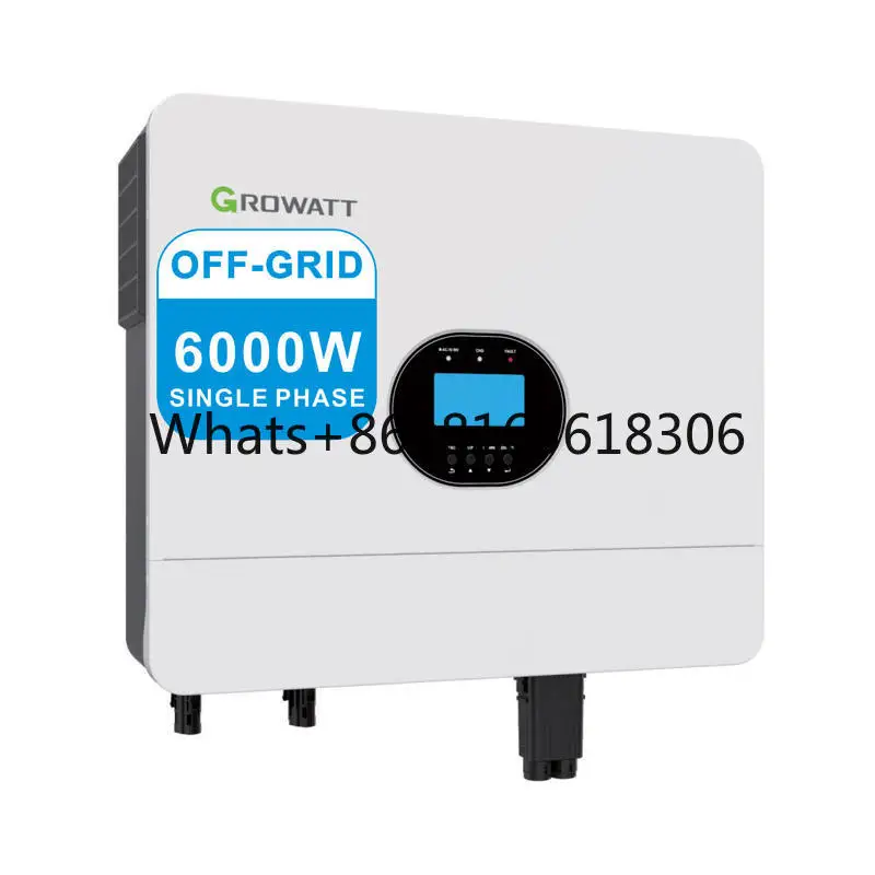 

Growatt Spf 6000 Es Plus Single Phase 48vdc 230vac 6kw inverter pure sine wave solar inverters with mppt Ready Stock