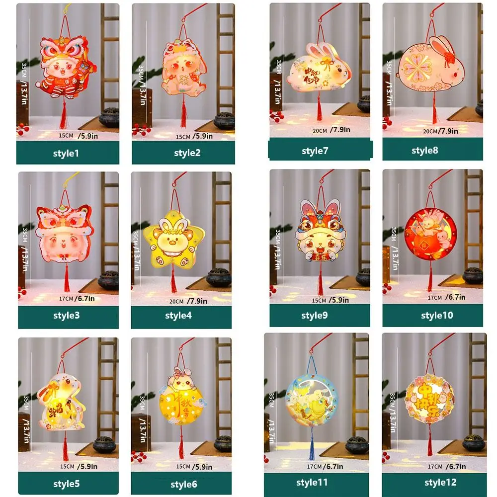 Chinese Mid-Autumn Festival Lantern DIY Handmade Glowing Handheld Rabbit Lantern DIY Material Bag Chinese Style