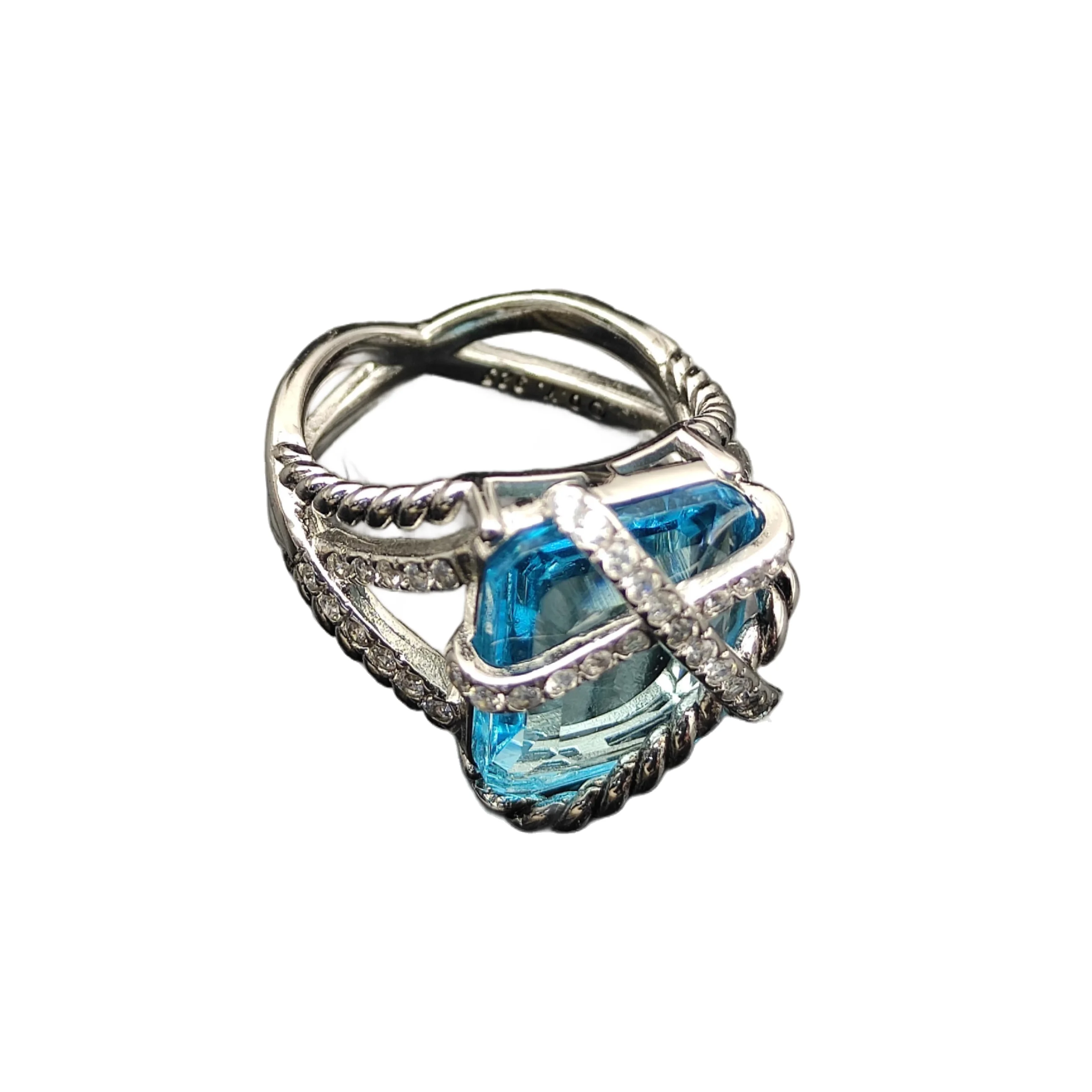 

S925 sterling silver new gold line edging crystal ring neutral fashion personality trend temperament retro luxury jewelry gift
