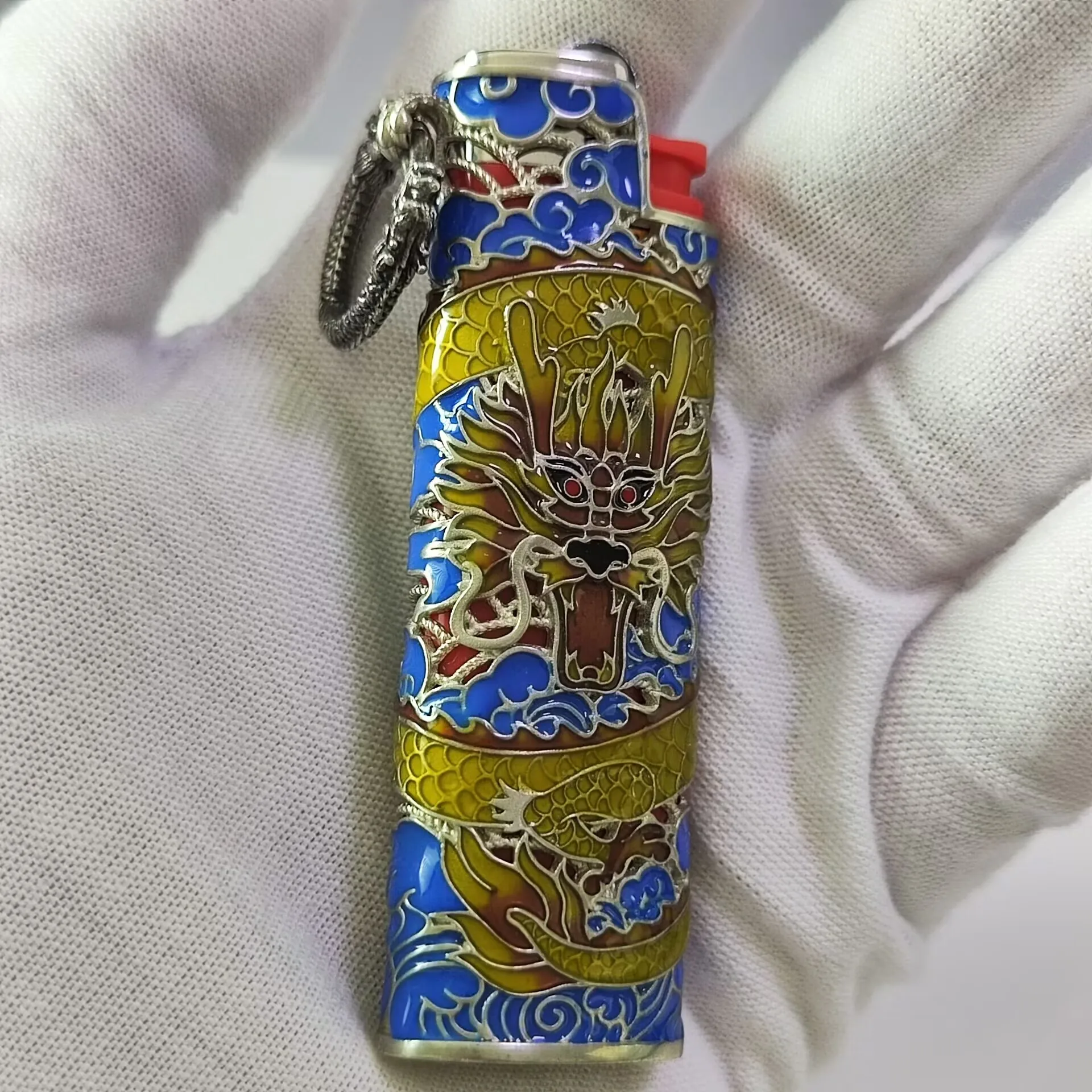 

1 шт., тибетский серебряный и латунный чехол для зажигалки Bic J5, ретро чехол для зажигалки
