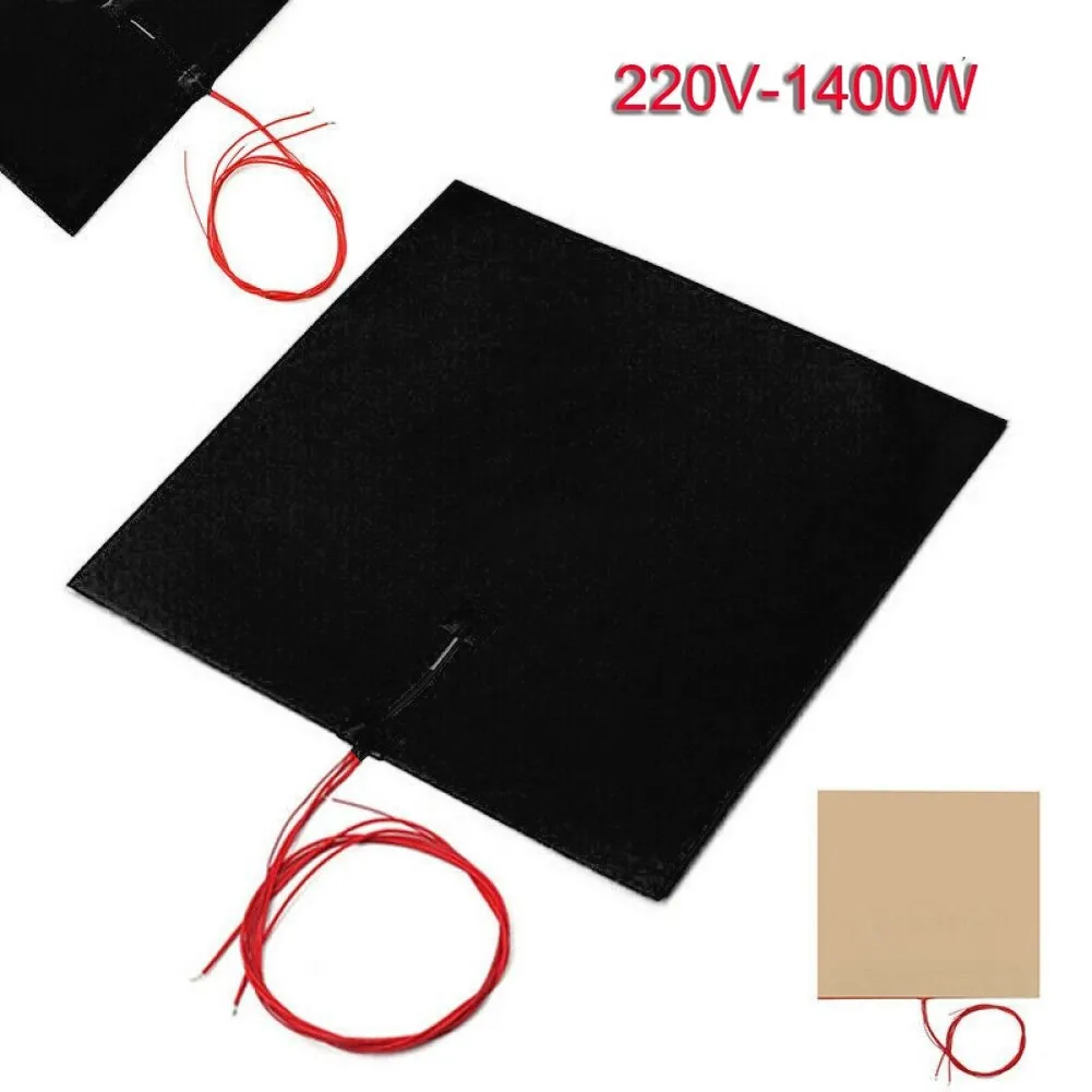 500*500Mm 220V 1400W Silicone Heater Mat Pad Voor Printer Verwarmd Bed Verwarming Ad Vierkante Rubber warmte Mat Verwarmd Bed Plaat Flexibele