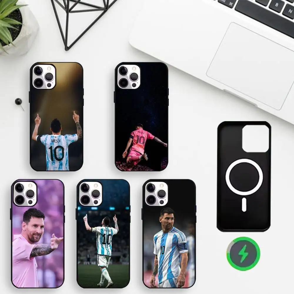 

1PC Football King M-MessiS Phone Case For iPhone17,16,15,14,13,12,11 Max Black Wireless Charging Protecitve Cover