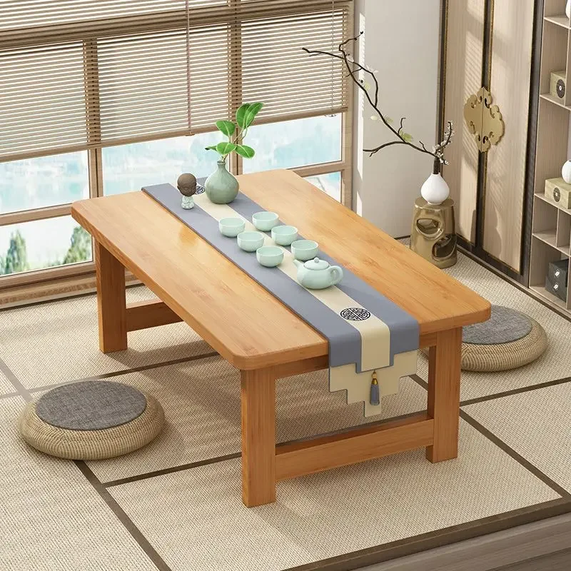 Living Room Furniture Small Tables with Bay Window Folding Tables Household Solid Tatami Table Coffee Table Learning Low Table image 2